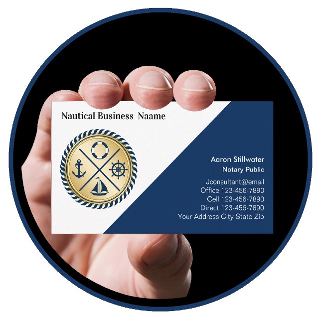 Cartes de visite Thème Nautique Élégant (Créateur téléchargé)