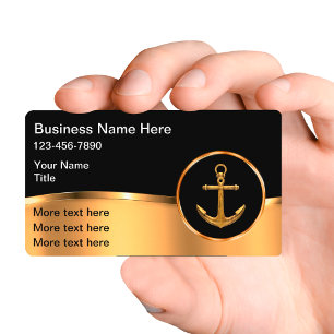 Cartes de visite thème nautique élégant d'ancre de