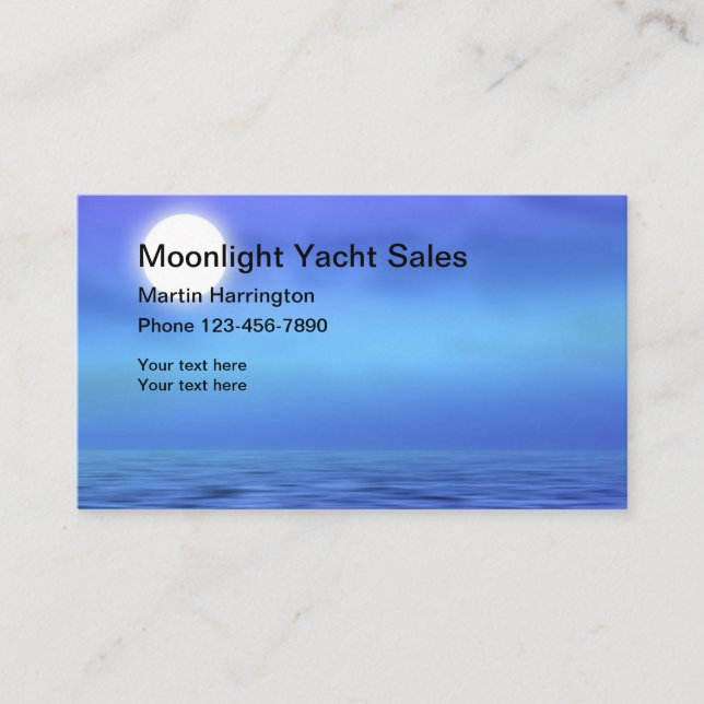 Cartes de visite Thème Océan Lune Clair de Lune au (Devant)