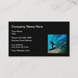 Cartes de visite thème plage surf cool
