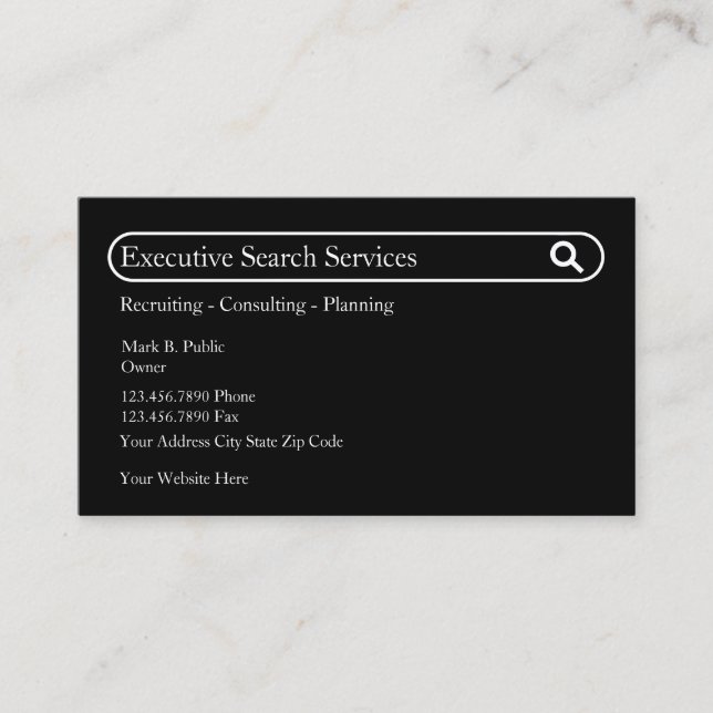 Cartes de visite thème Recherche Executive Emploi  (Devant)