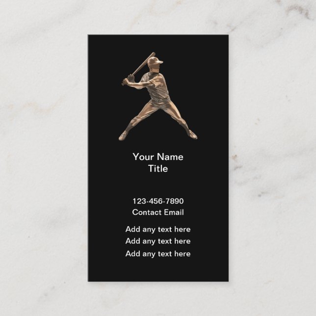 Cartes de visite thème sport de baseball cool (Devant)