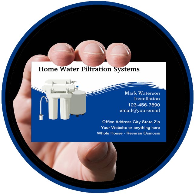 Cartes de visite Thème Systèmes de Filtration d'Ea (Créateur téléchargé)