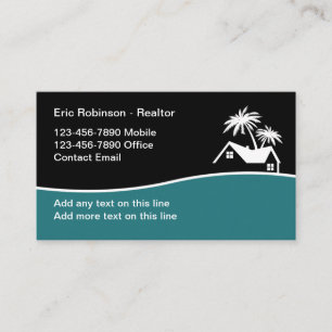 Cartes de visite Thème Tropical Moderne pour Agent