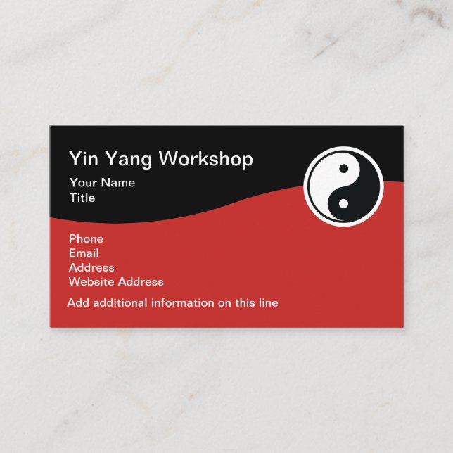 Cartes de visite thème Yin Yang (Devant)