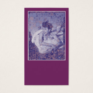 Cartes De Visite Thérapeute de massage rétro Vintage pourpre