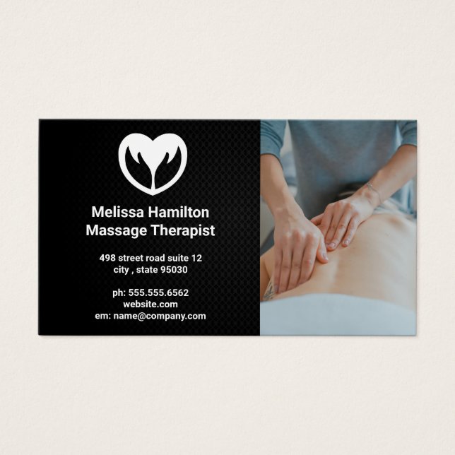 Cartes De Visite Thérapeute de massage | SPA | Icône Mains Coeur (Devant)