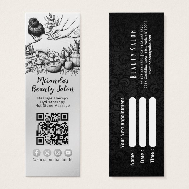 Cartes De Visite Thérapie de Massage Mains de Guérison Energie Spa  (Devant & derrière)