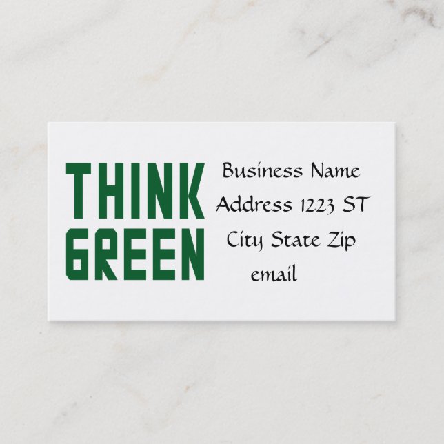 Cartes de visite Think Green (Devant)