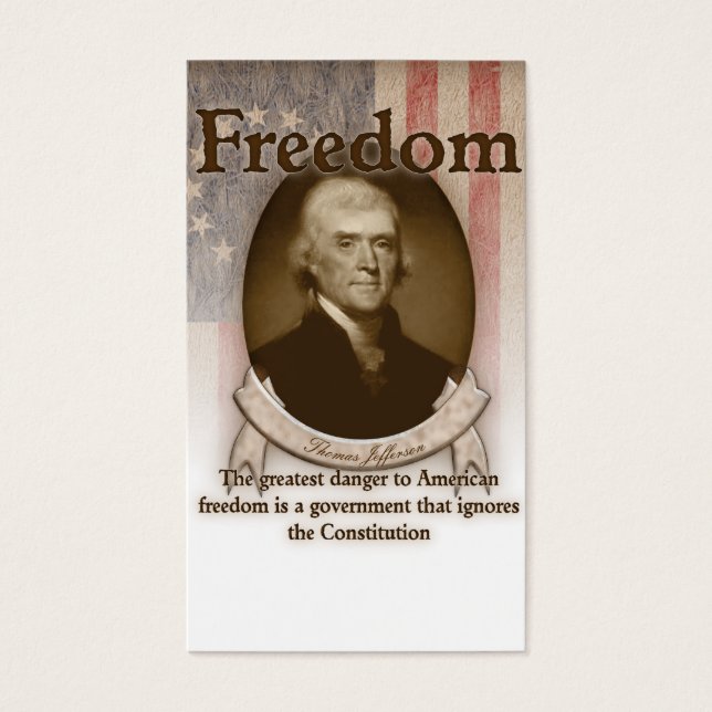 Cartes De Visite Thomas Jefferson - Liberté (Devant)