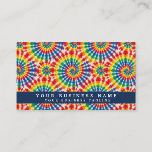 Cartes de visite tie-dye arc-en-ciel psychédélique