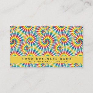 Cartes de visite tie-dye psychédéliques arc-en-cie