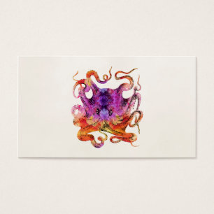 Cartes De Visite Tie Dye vintage Octopus Psychedelic Arc-en-ciel