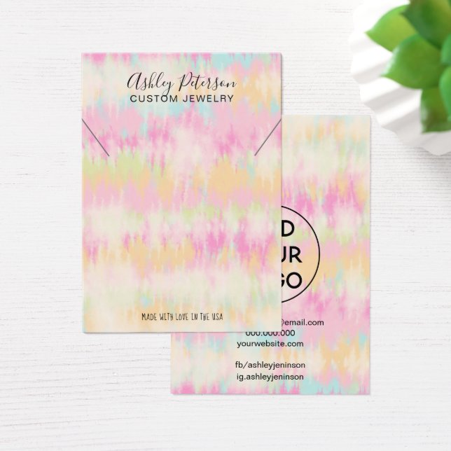 Cartes De Visite Tie teinture unicorn arc-en-ciel bijoux encolure (Bureau)