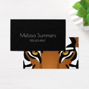 Cartes De Visite Tigre, chat sauvage sur noir
