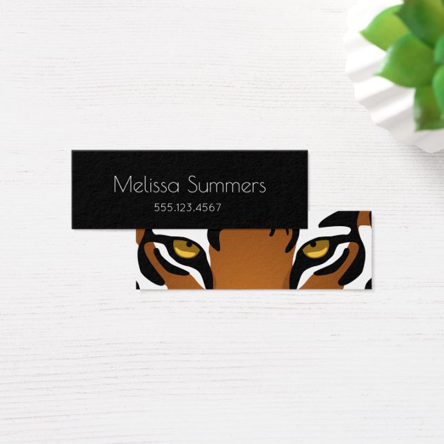 Cartes De Visite Tigre, chat sauvage sur noir (Bureau)