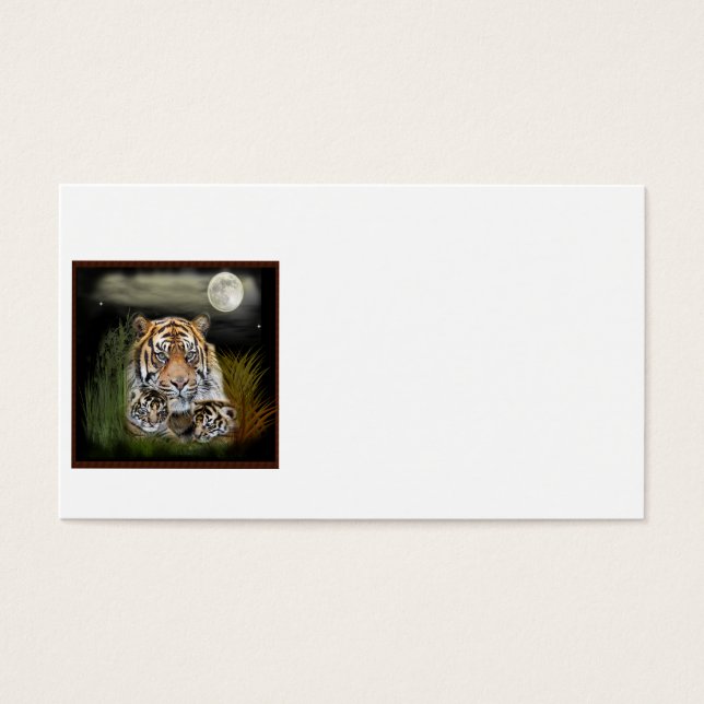 Cartes De Visite Tigre et petits (Devant)