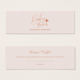 Cartes De Visite Tirage au sort de couches Baby Shower en feuille d