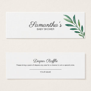 Cartes De Visite Tirage au sort des couches pour Baby Shower botani