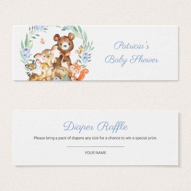 Cartes De Visite Tirage de couche bébé shower mignon verdure forest (Devant & derrière)