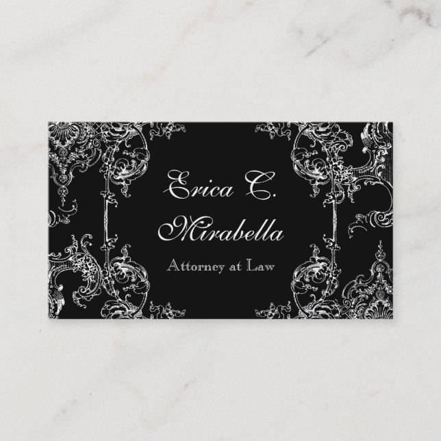 Cartes de visite - Toile Damask Swirl Floral Baroq (Devant)