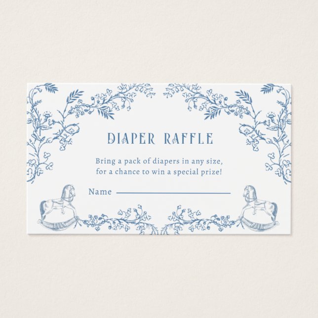 Cartes De Visite Toile Diaper Raffle Baby Shower Enclosure card (Devant)