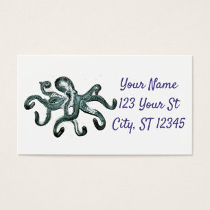 Cartes De Visite Tonnerre octopus bleu
