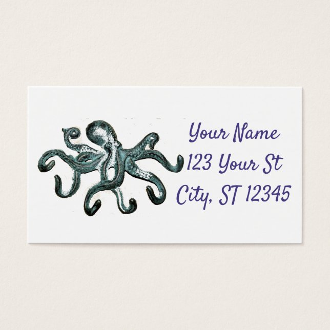 Cartes De Visite Tonnerre octopus bleu (Devant)