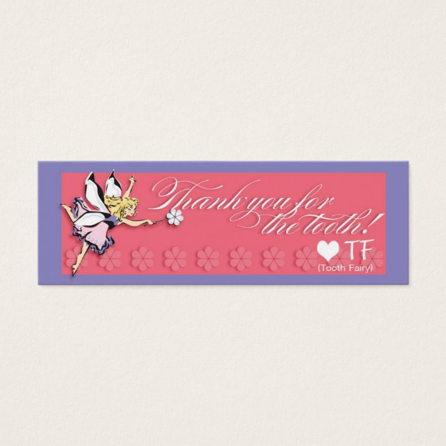 Cartes De Visite Tooth Fairy Merci note (Devant)