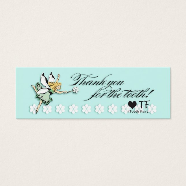 Cartes De Visite Tooth Fairy Merci note (Devant)