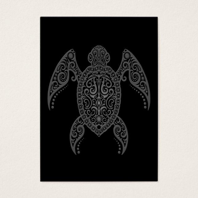 Cartes De Visite Tortue de mer noire (Devant)