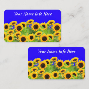 Cartes de visite Tournesols Texte personnalisé
