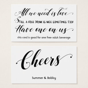 Cartes De Visite Tout ce dont nous avons besoin est Love Mariage &