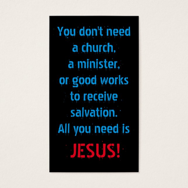 Cartes De Visite Tout ce dont tu as besoin, c'est Jésus (Devant)