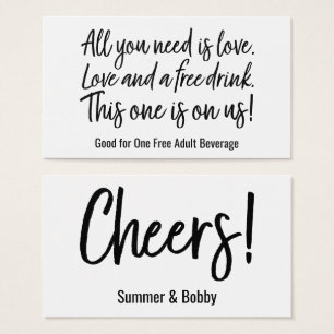 Cartes De Visite Tout ce dont vous avez besoin est l'amour et un ve