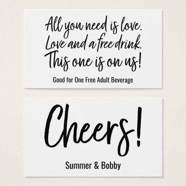 Cartes De Visite Tout ce dont vous avez besoin est l'amour et un ve (Devant & derrière)