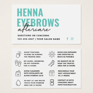 Cartes De Visite Toute couleur Henna Brows Brows Brows Tint Afterca