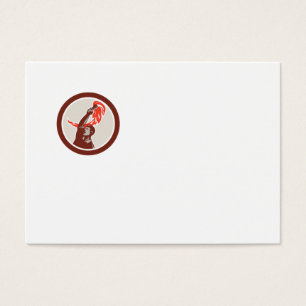 Cartes De Visite Travailleur retardant le cercle flamboyant de