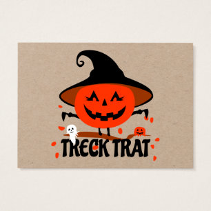 Cartes De Visite Treck Trat Citrouille Sourire