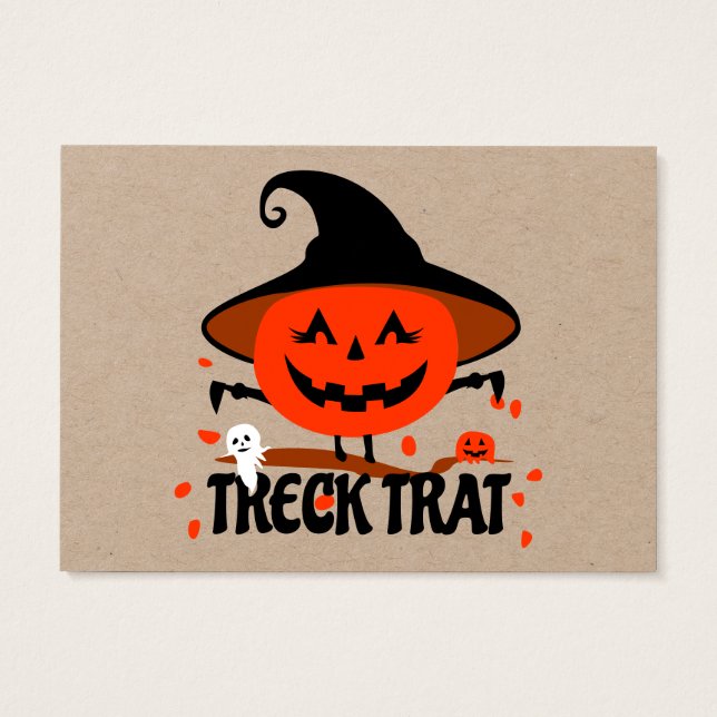 Cartes De Visite Treck Trat Citrouille Sourire (Dos)