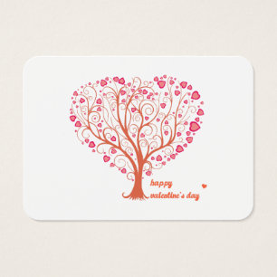 Cartes De Visite Tree Heart Happy Valentine Day