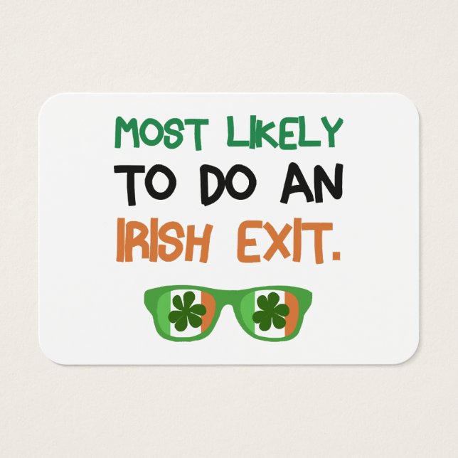 Cartes De Visite Très Probable De Sortir Irlandais (Devant)