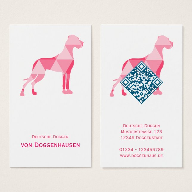 Cartes De Visite Triangle Dogge – Grand Danois Abstrait (Devant & derrière)