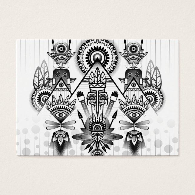Cartes De Visite Tribal autochtone Abstrait (Devant)
