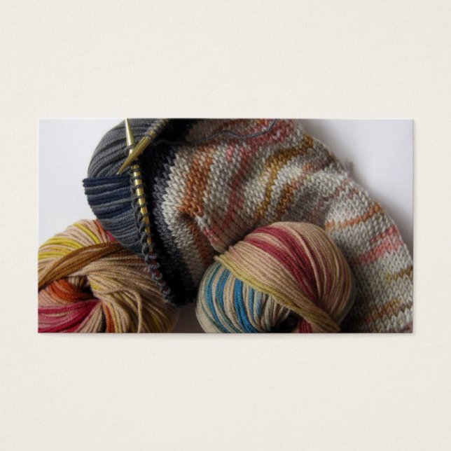 Cartes De Visite Tricot avec fils de laine (Devant)