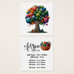 Cartes De Visite Tricot carré pour entreprise ou boîtier