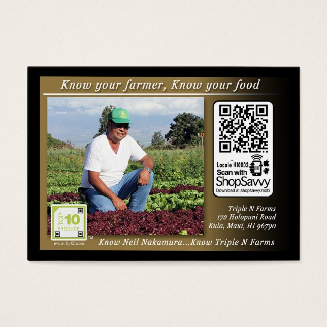 Cartes De Visite Triple N Fermes Disquette Tracable (Devant)