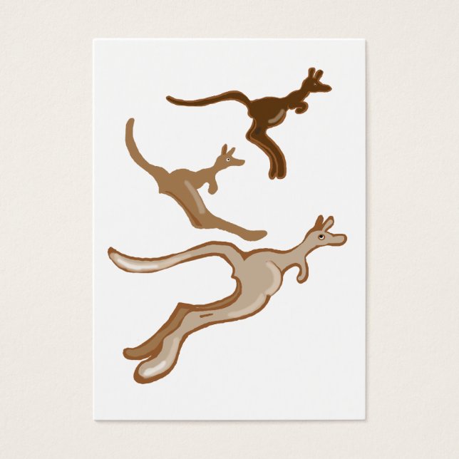 Cartes De Visite Trois kangourous (Devant)