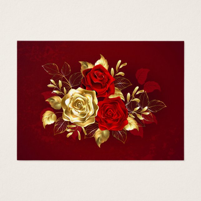 Cartes De Visite Trois Roses de bijoux (Devant)