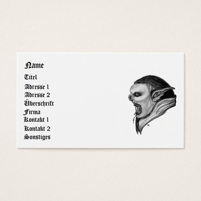 Cartes De Visite Troll (Devant)